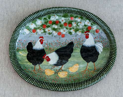 Cardona-Jacqueline-André rooster platter