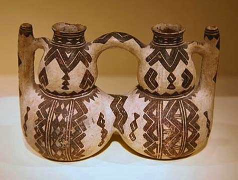 Kabyle (Berber) pottery double vessel from northeastern Algeria19th_century