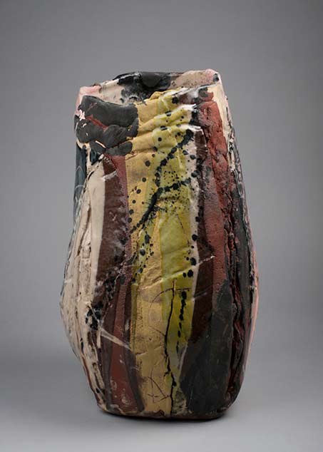 Françoise-Nugier-ceramic-vase abstract glaze decoration