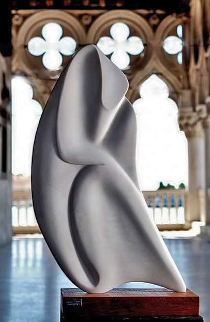 Giancarlo-Franco-Tramontin,-white marble contemporary sculpture