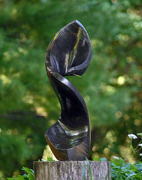 Ocean-Wave-by-Authur-Manyengedzo Black abstract Shona carved stone sculpture