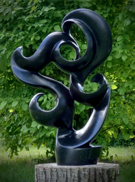 Passion by Sylvester Samanyanga - black stone carved sculpture
