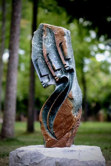 Reflections - Ishmael Chitayo Abstract sculptural stone bust