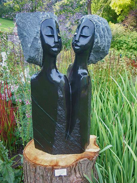 Twin Females bust Shona-Sculptures---Van-Dusen-Gardens,-Vancouver-Lorna-flickr