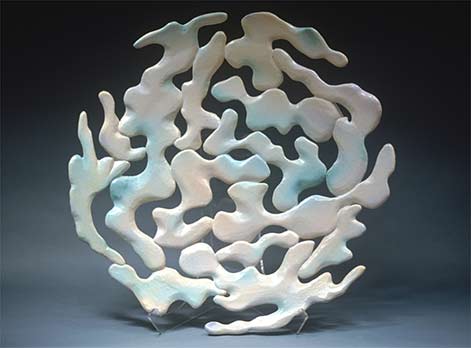 Water - ceramic sculpture plate--Yumi Kiyose