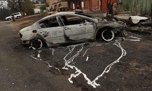  Fire damaged vehicle, Conjola Park,,New South Wales