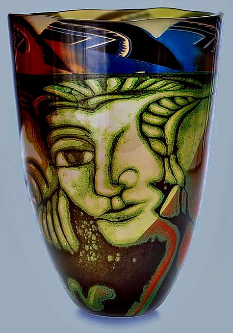 Eva Englund (Swedish, 1937-1998), Orrefors, Graal Glass Vase