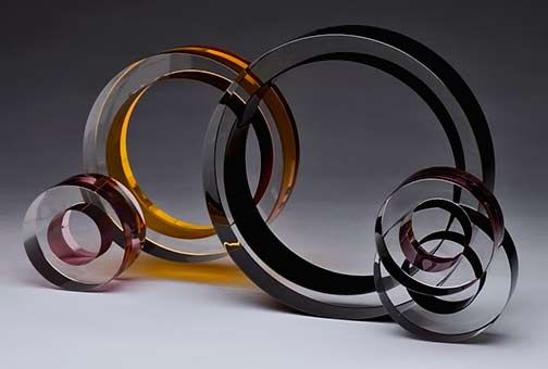 Fay-Miller-glass-sculpture combined glass circles