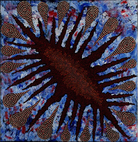 Fire Dreaming-Maureen Nampitjinpa Hudson, Australian (Warlpiri) 2001-Hood Museum of Art, Dartmouth College Gift of Will Owen and Harvey Wagner