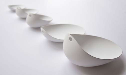 Jomon by Cook Play designed by the Frenchman Philippe Starck set of bowls and trays in porcelain