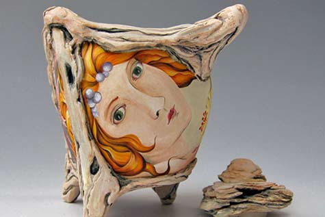 Female Face motif teapot -- Julia Feld