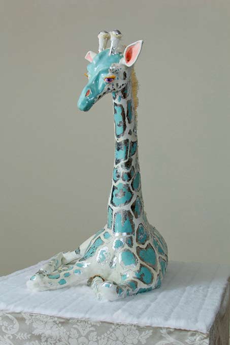 My-life-is-an-embaressment-of-riches---Djinnaya-Stroud turqouise giraffe sculplture