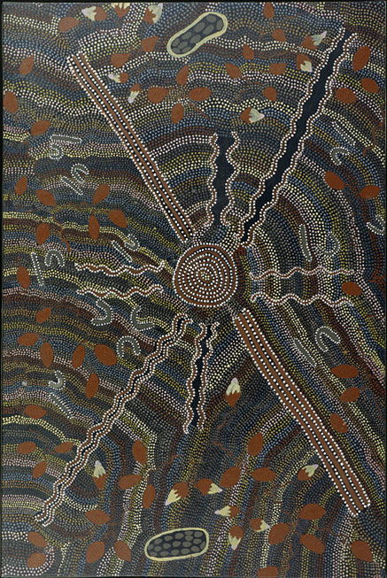Nancy (Briscoe) Nampitjinpa, Australian, 20th century - Yam Dreaming - Gift of the Estate of Fannie and Alan Leslie M.D.-- Hood Museum of Art, Dartmouth College