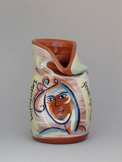 Sharon Laslett Imperfect vase'Imperfection feeds the Soul'