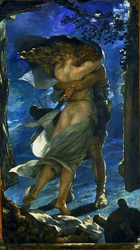The Valkyrie- the embrace of Siegmund and Sieglinde, canvas Mariano Fortuny