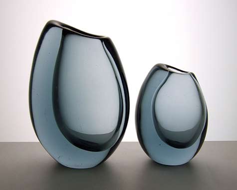 Vicke-Lindstrand-for-Kosta-1958-Twilight Blue vases