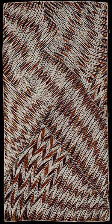 Yirritja Dhuwa Gapu II - Galuma Maymuru-2004 Ochres on bark -- Hood Museum of Art, Dartmouth College