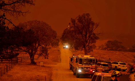 Aussie-bushfire trucks at daytime
