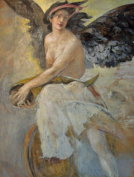 Mariano Fortuny oil on canvas of angel figure