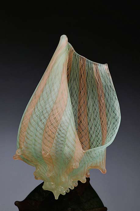 silkwood-glass-sculpture with etched pattern