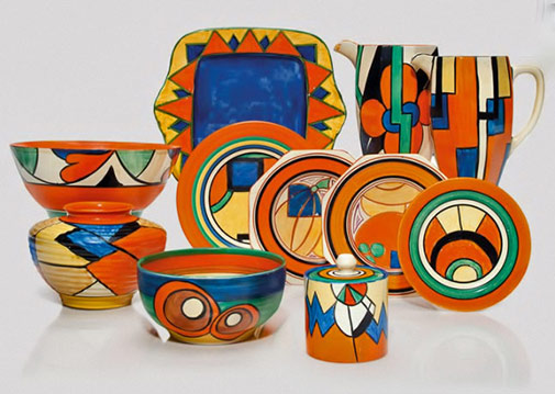 Clarice-Cliff-art-deco-pottery-set