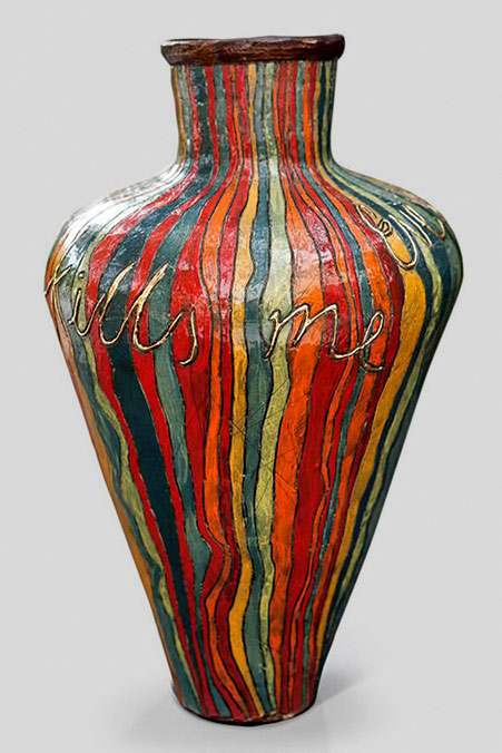 Striped vase by Lucinda Mudge