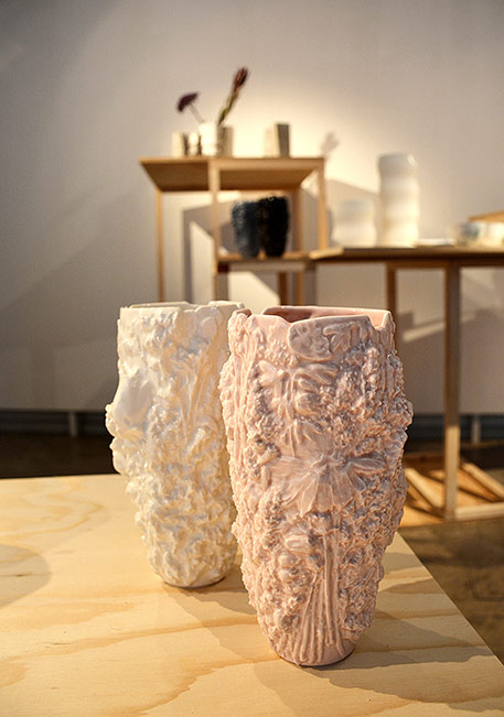 Markéta Nováková and Mira Podmanická bio vases with relief texture