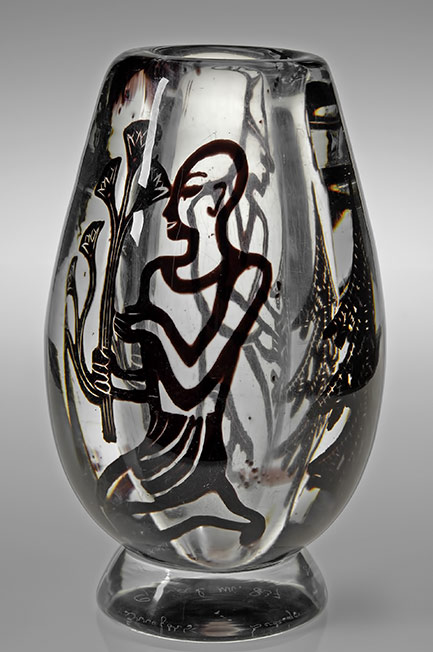 Papyrus-and-Cellulosa-Vase-1942-Vicke-Lindstrand glass vase