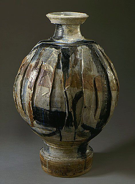 Peter-Voulkos-ceramic ovoid vessel
