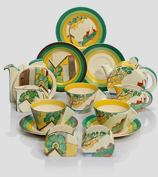 Two-Art Deco Clarice-Cliff tea sets
