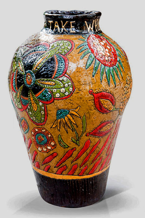 Take-What-You-Want-ceramic vase - Lucinda-Mudge