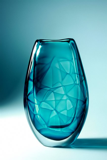 Turquoise Vase,-Colora.-Designed-by-Vicke-Lindstrand-for-Kosta,-Sweden.-1950's