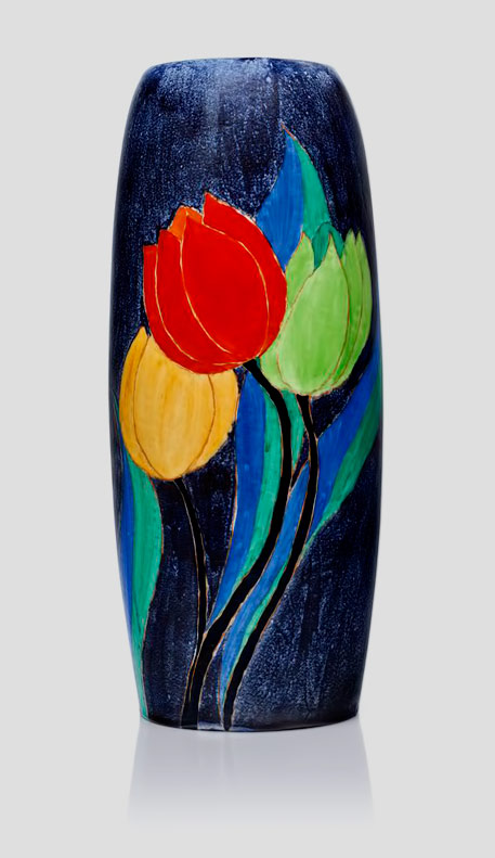‘Bizarre’-‘Clouvre-Tulip’-pattern vase Height 23-15-inches