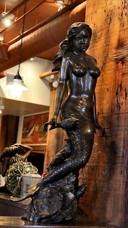 Mermaid sculpture at the Blue Mermaid