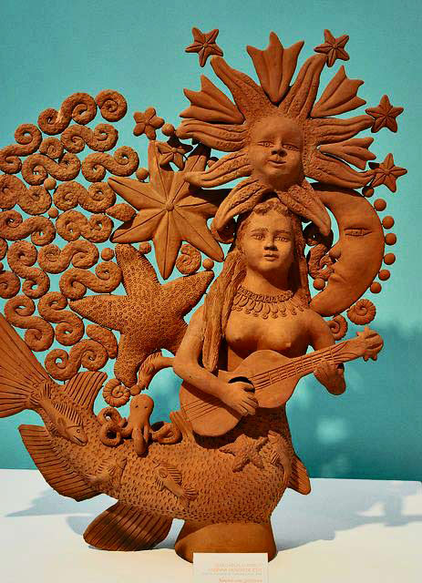 Terracotta Mexican Mermaid Sirena by Teyacapan,-via Flickr