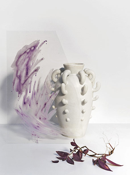 Small White sprouting vase --Nicolette-Johnson