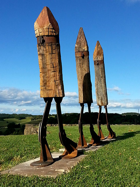 ‘The-Hard-Yards’ by Michael Purdy -- Hardwood-timber-and-mild-steel sculpture