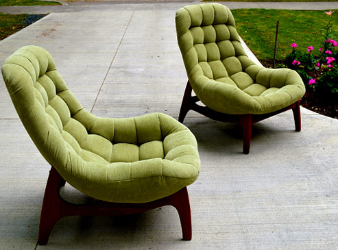 1968-Huber avocado Lounge Chairs
