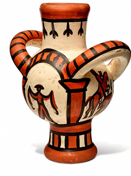 Picasso-Madoura-large handled vase with bullfight motif