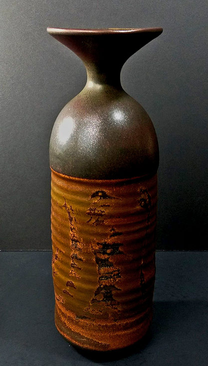 Designs West Stoneware Art Pottery Flared Vase Mid Century Vintage California
