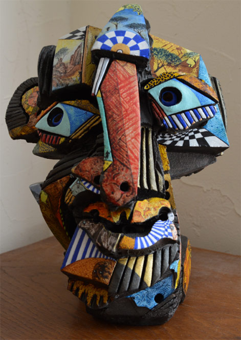 Face---Barocco-J-Massard-&-R-Tarone abstract head sdculpture