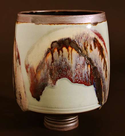 Peter Cockram footed porcelain cup - British pottery