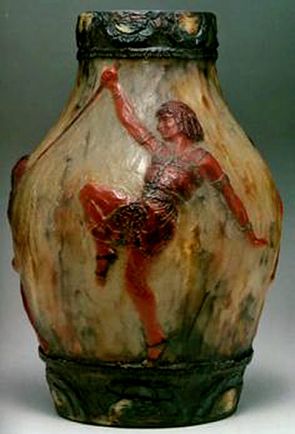 Gabriel Argy Rousseau-Patê-de-verre-Vase-with-Dancer
