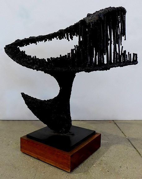 James-Bearden-black brutalist Sculpture,-'Rex'WEINBERG-MODERN