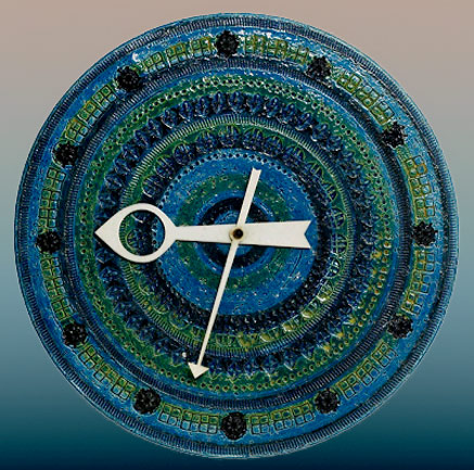 Meridian Ceramic Clock, with Aldo Londi's Rimini Blu design,-Howard Miller Clock Company