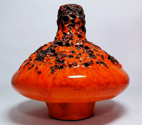 Otto-60s-West-German-Pottery-Modernist-Pop-Art-Space-Age-UFO-Fat-Lava-Vase-17cm