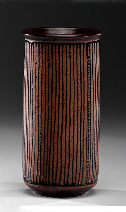 Peter-Voulkos-ceramic-vase striped