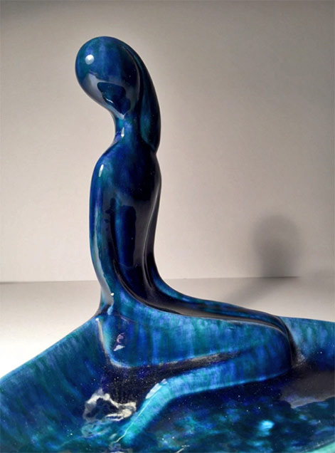 Blue Hoenig-of-California-Ceramic-Pottery-Sculpture