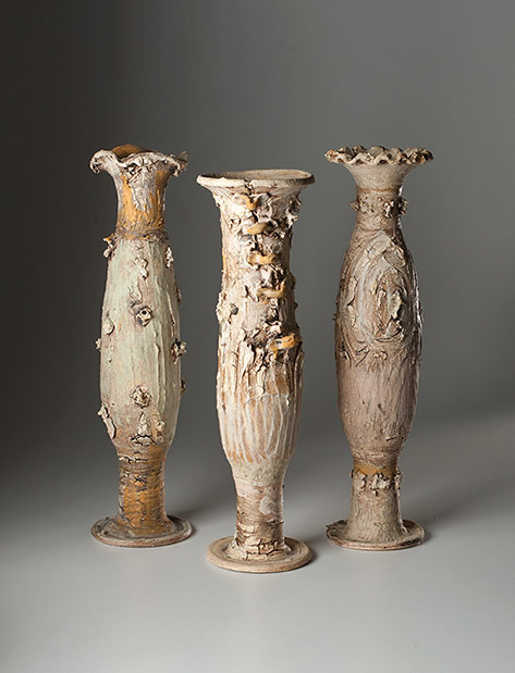Three slender and tall ceramic vases - Alice-Federico