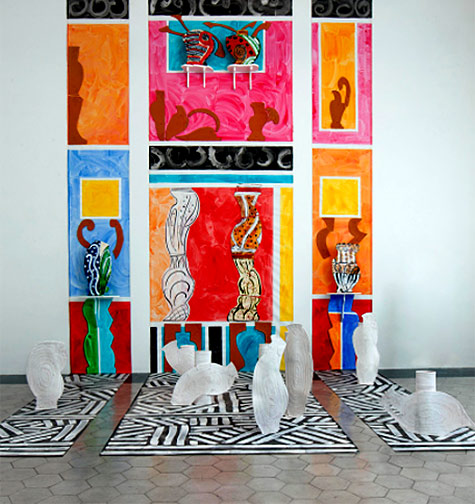 Betty-Woodman--Roman-Fresco-Pleasures-and-Places,-2010,-American-Academy-in-Rome,-Rome,-Italy